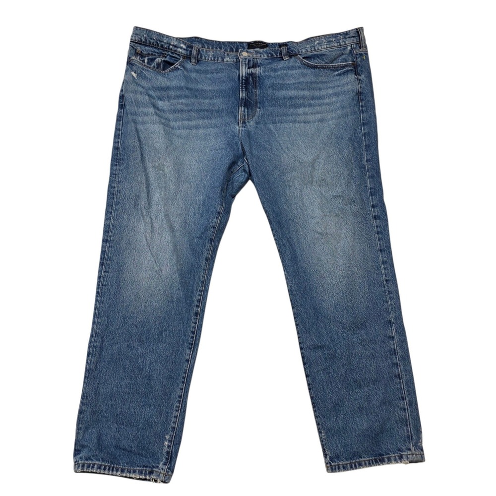 Lucky Brand Straight Leg Jeans Mens 50x32 Blue Cotton Distressed